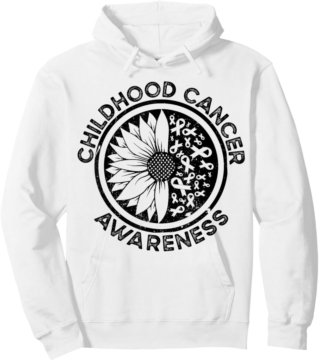 Sunflower Childhood Cancer Awareness Hoodie - Hoodie | White