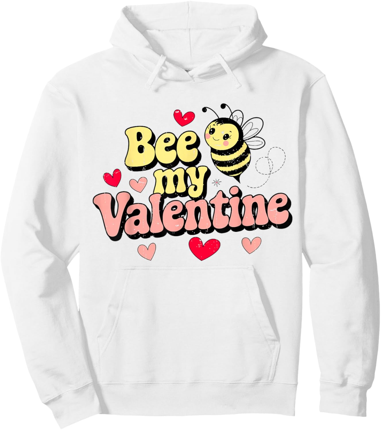 Bee My Valentine Funny Honey Bees Valentines Day Bee Lovers Hoodie - Hoodie | White