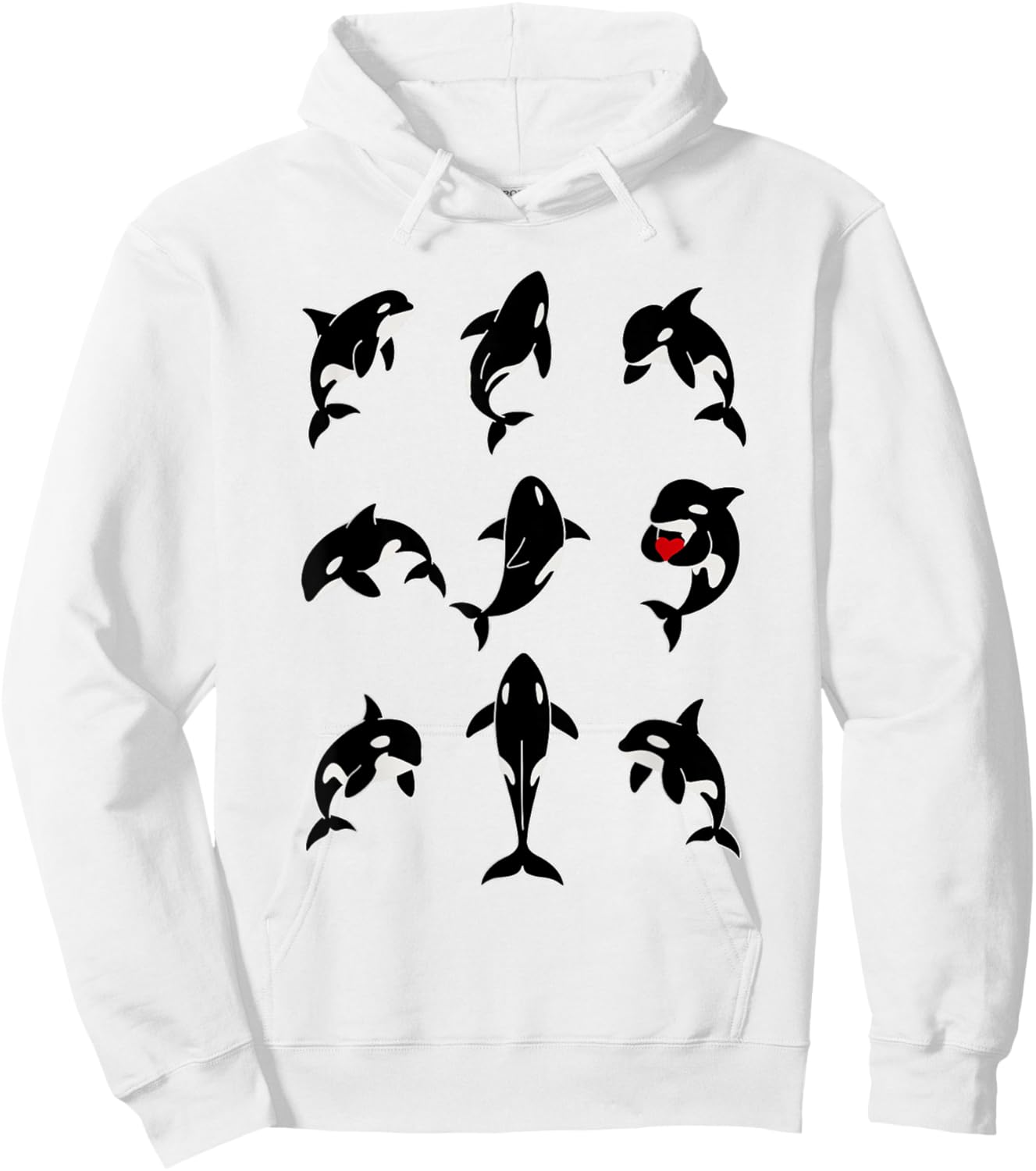 Minimalist Orca Line Drawing Men Women Kids Novelty Orca Hoodie - Hoodie | White