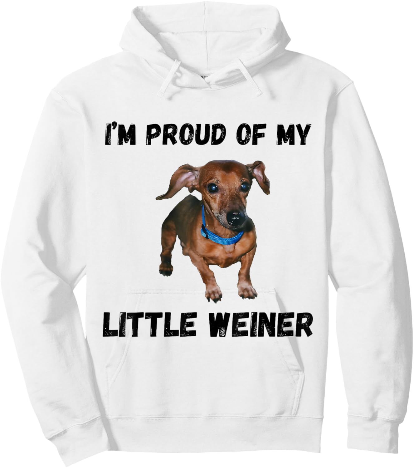 I'm Proud Of My Little Weiner Funny Dachshund Dog Lover Hoodie - Hoodie | White