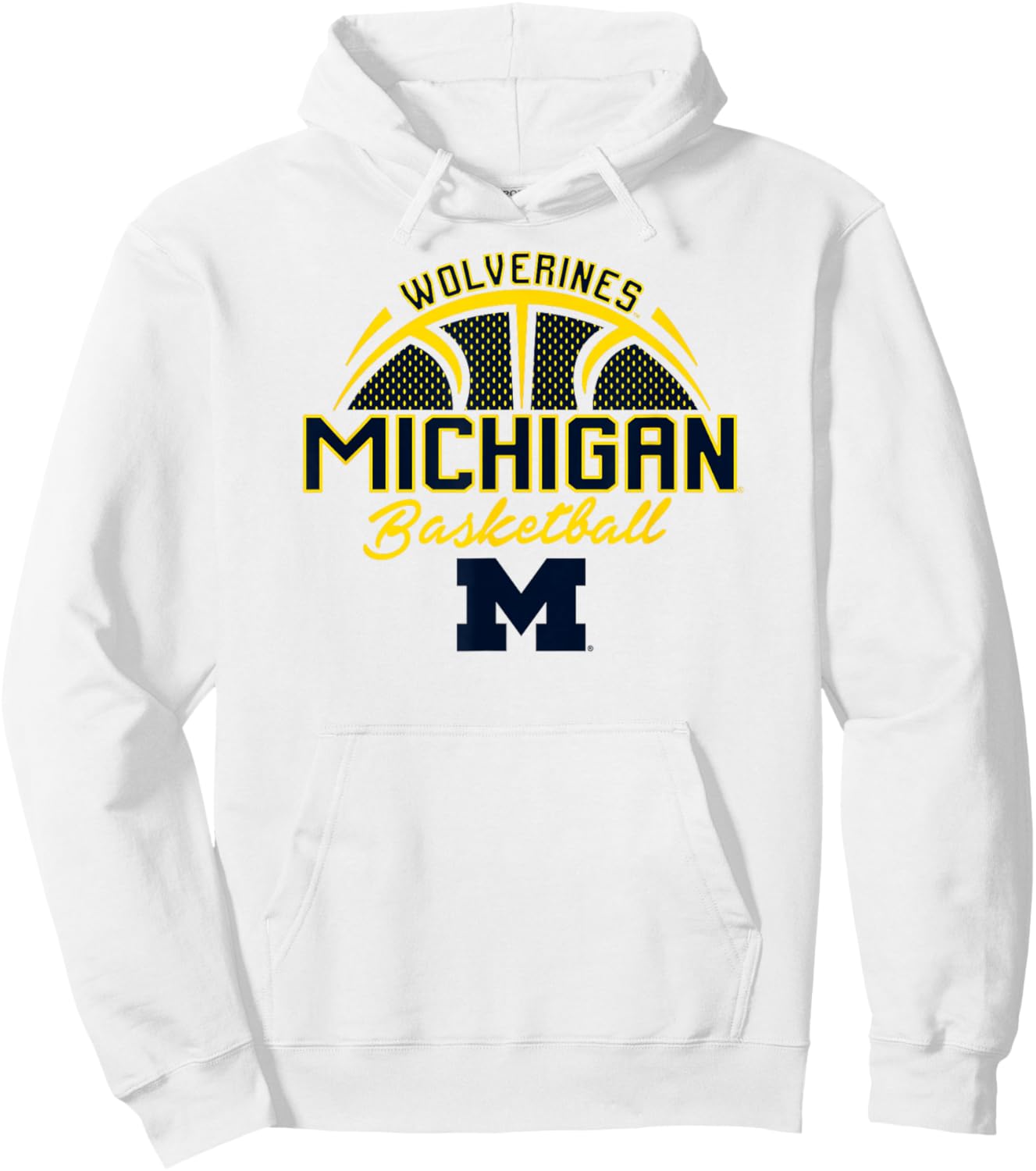 Michigan Wolverines Basketball Three Pointer Gray Hoodie - Hoodie | White