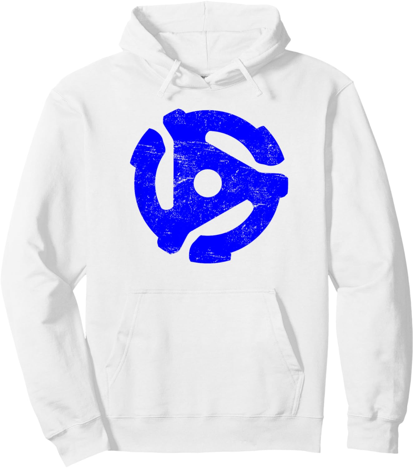 Vinyl Record 45 RPM Adapter Distressed Retro DJ Hoodie - Hoodie | White