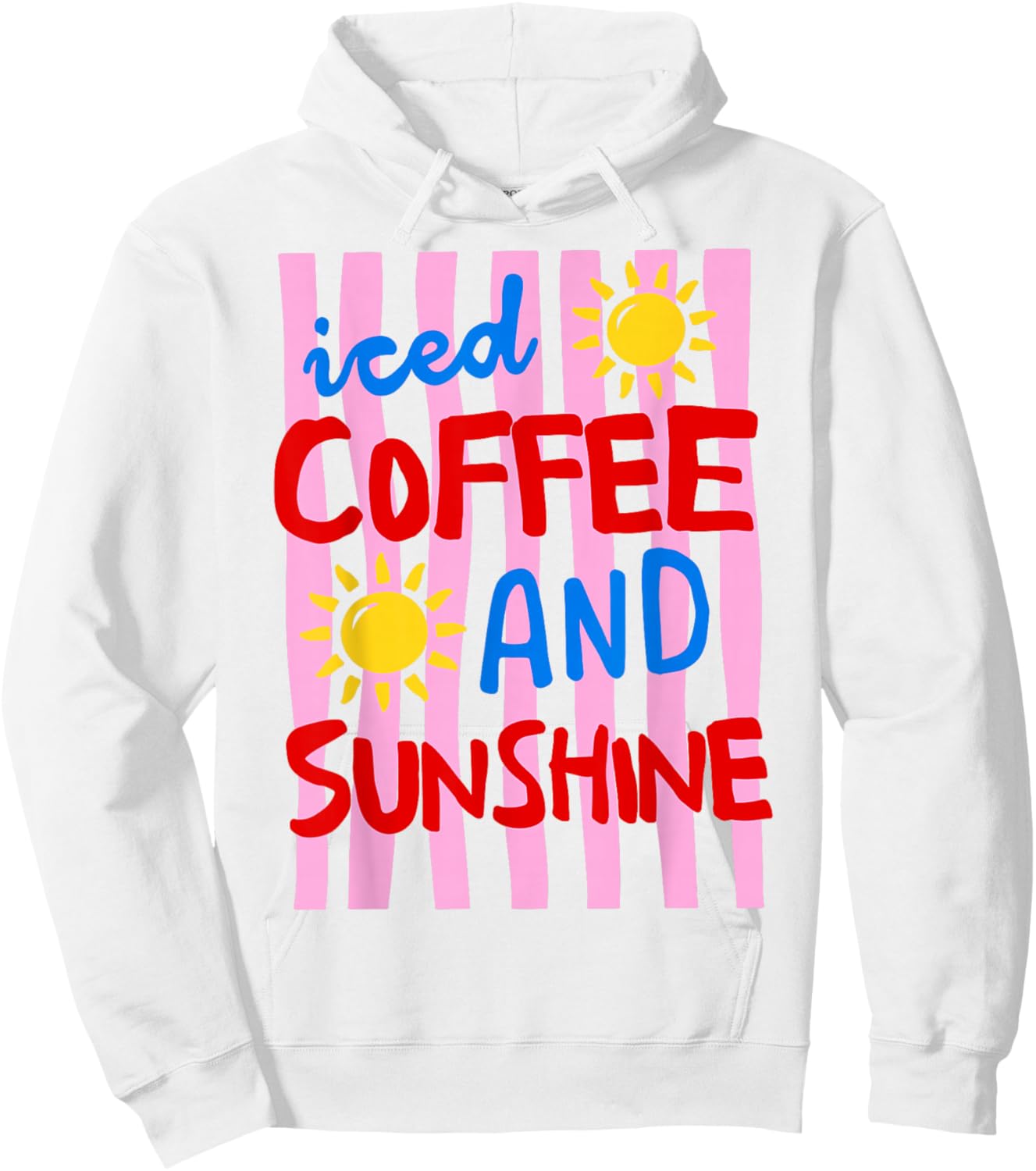 Iced Coffee and Sunshine Cute Summer Vacation Coffee Lover Hoodie - Hoodie | White