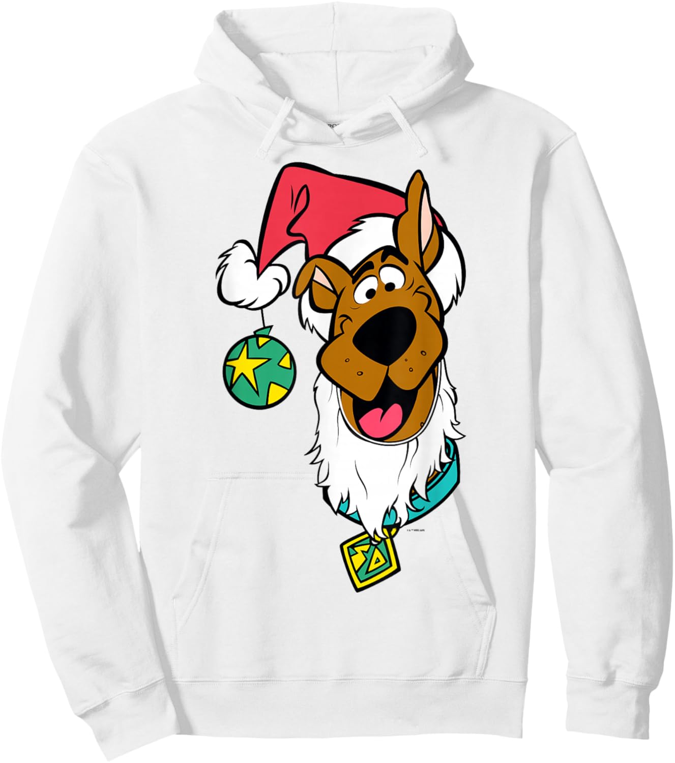 Christmas Scooby Doo Santa Hat Beard Hoodie - Hoodie | White