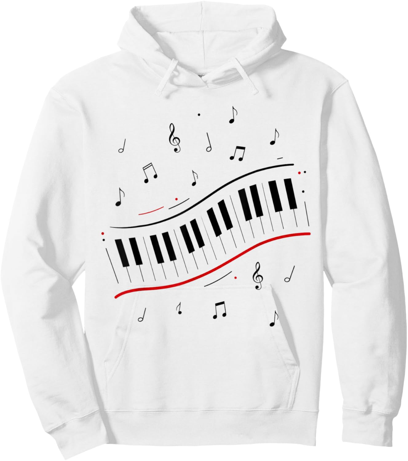 Minimal Piano Beat Keyboard Music Notes Pianist Art Musical Hoodie - Hoodie | White