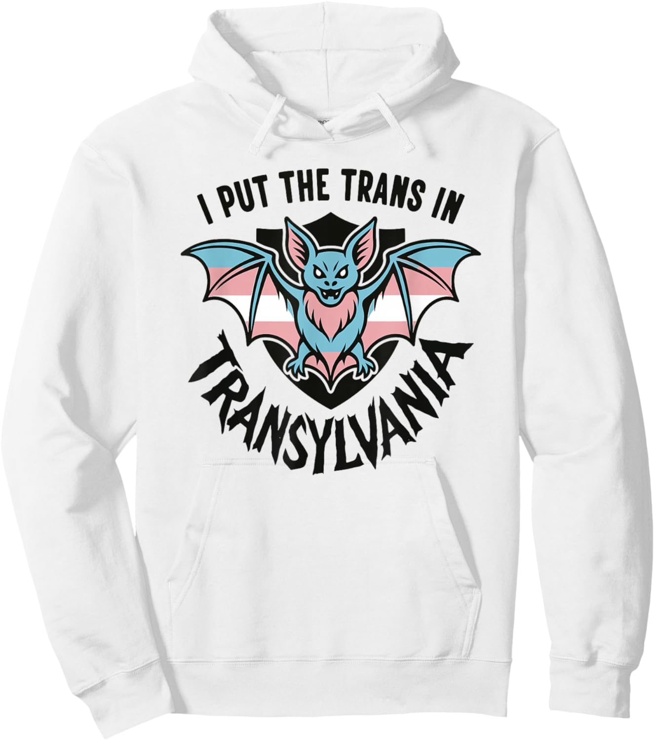 I Put The Trans in Transylvania Pride Month Goth Transgender Hoodie - Hoodie | White