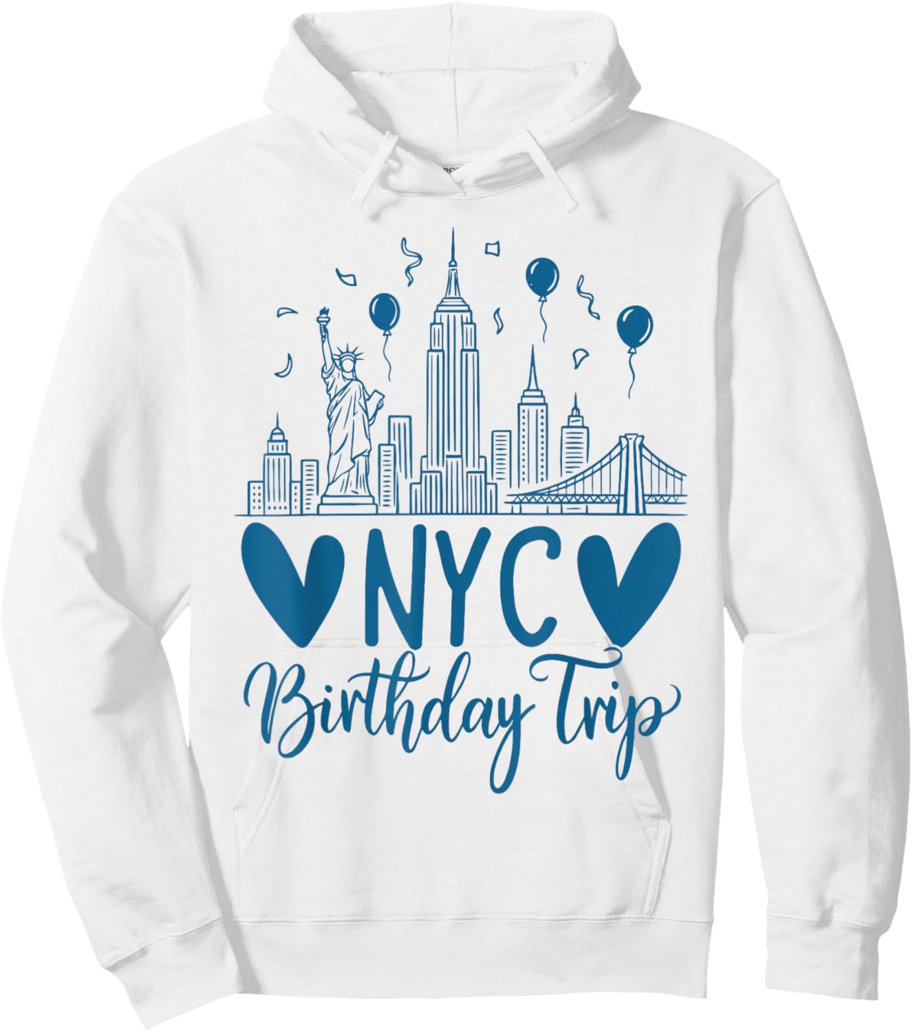 NYC Birthday Trip New York Birthday Travel Hoodie - Hoodie | White