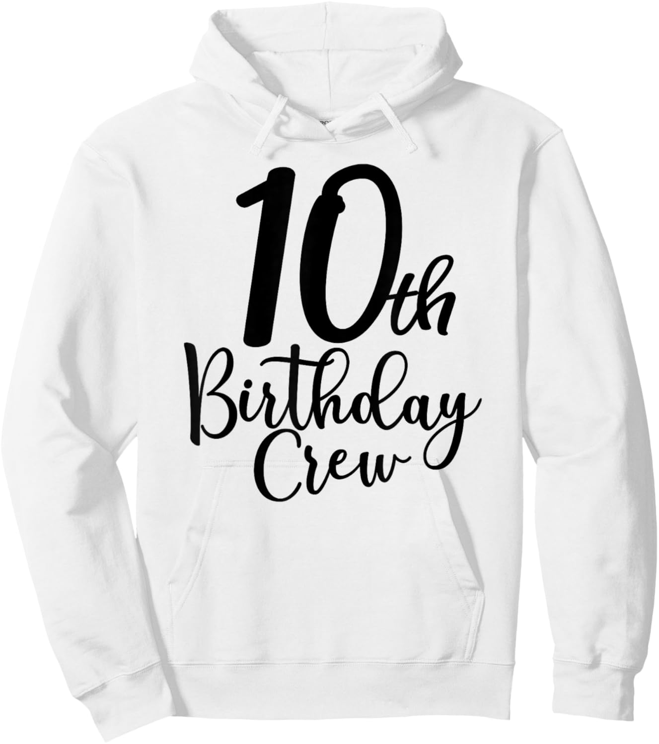 10th Birthday Crew, 10 Years Old Matching Group Party Hoodie - Hoodie | White