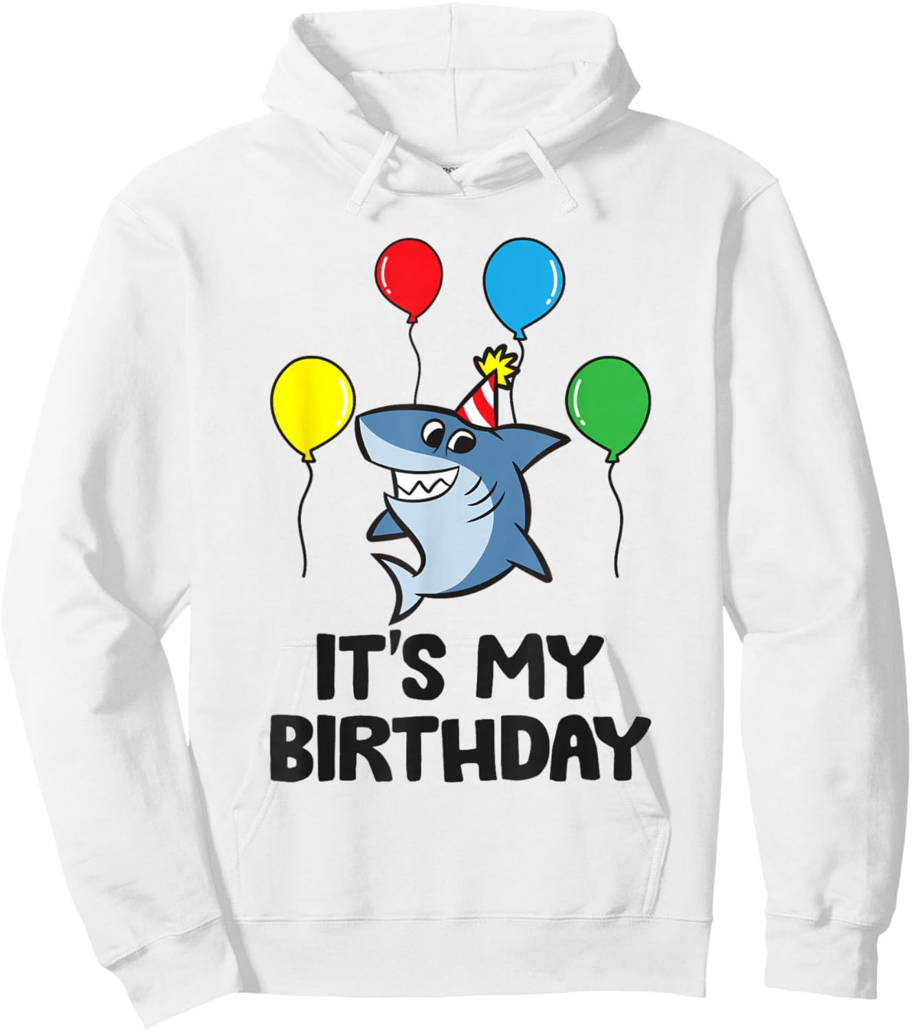 It's My Birthday Cute Shark Birthday Hoodie - Hoodie | White