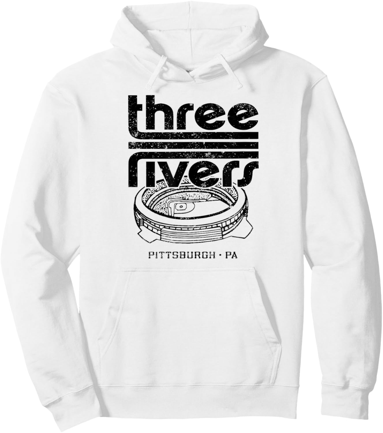 Three Rivers Stadium Pittsburgh PA Vintage 70s Sports Hoodie - Hoodie | White