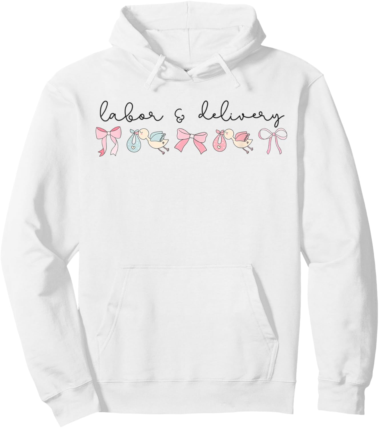 Coquette Labor and Delivery Nurse Grad Baby Ob RN Nursery Hoodie - Hoodie | White
