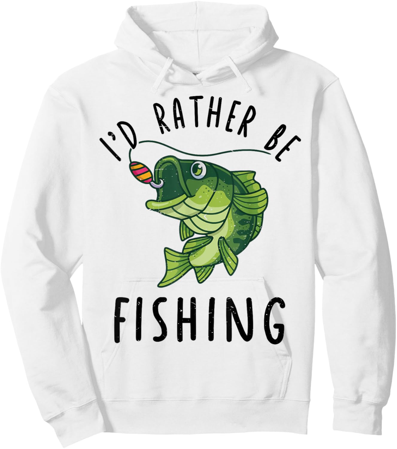 Youth Id Rather Be Bass Fishing-Shirt Kids Boy Funny Toddler Hoodie - Hoodie | White