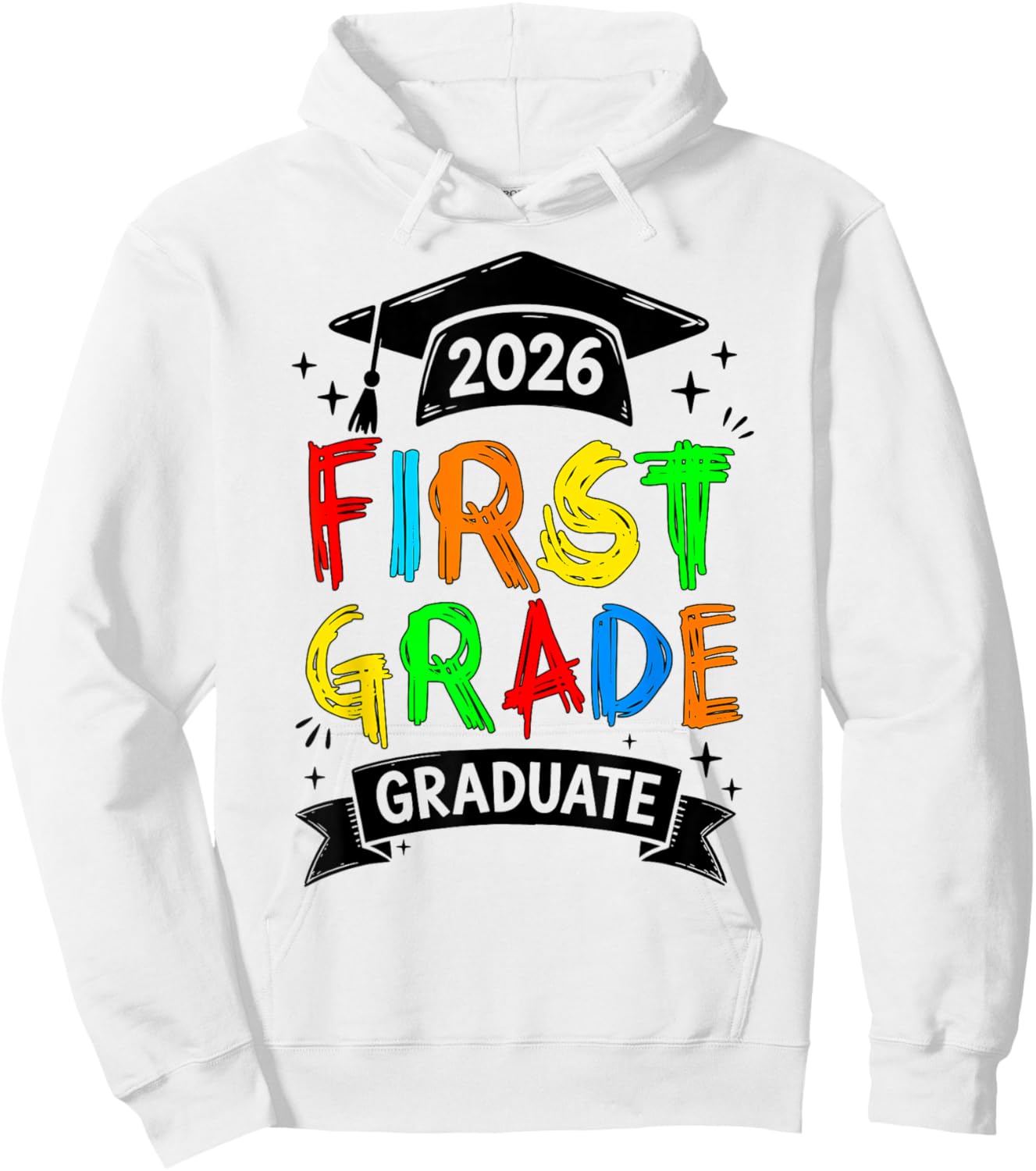 Cute 1st Grade Graduate 2026 Last Day of School Kid Boy Girl Hoodie - Hoodie | White