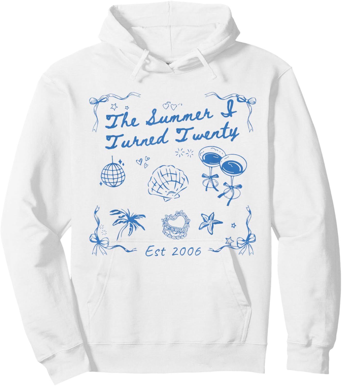Summer I Turned Twenty 20th Birthday Seashell Coastal Beach Hoodie - Hoodie | White