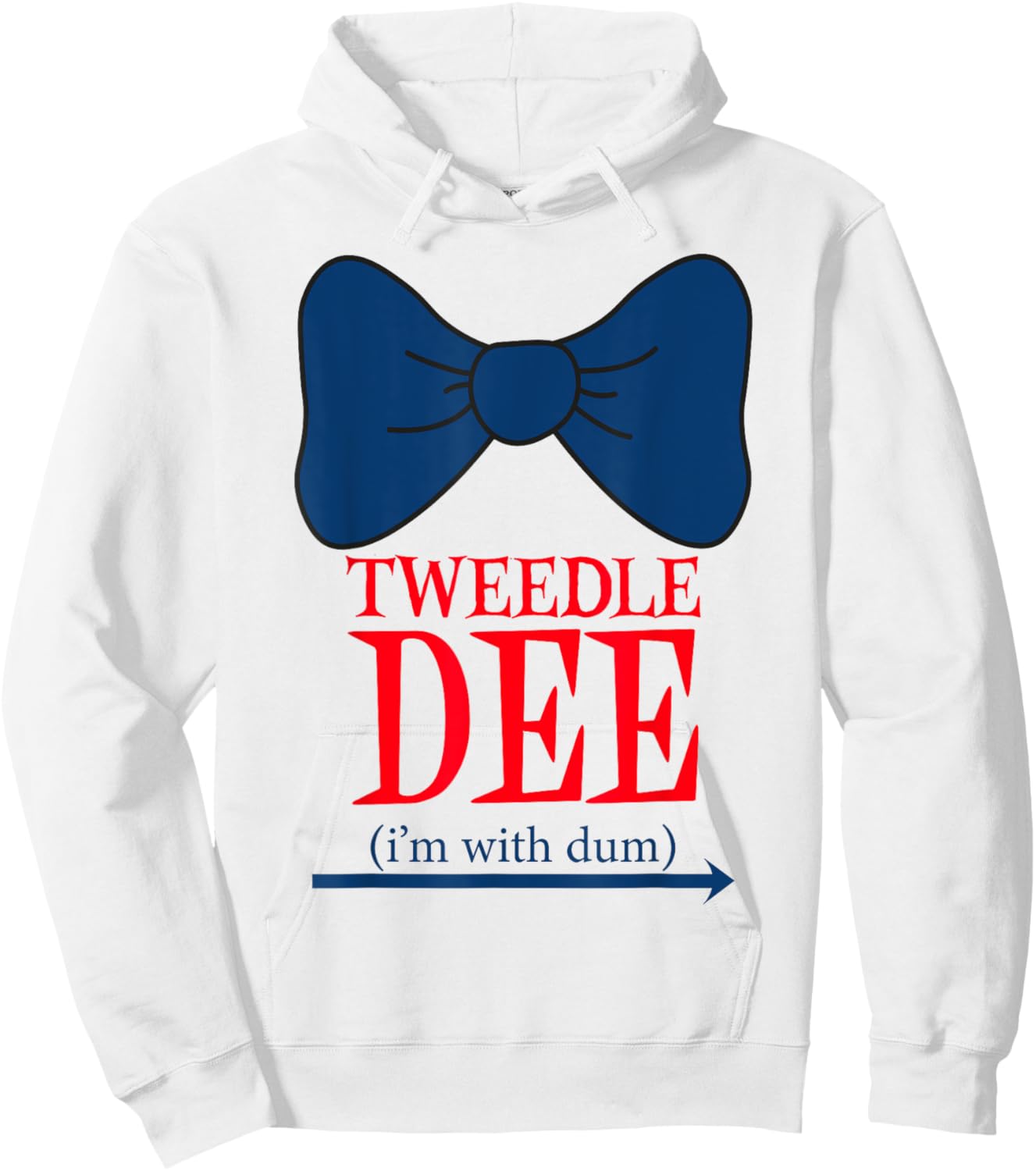 Tweedle Dee I'm With Dum - Lazy couple halloween costumes Hoodie - Hoodie | White