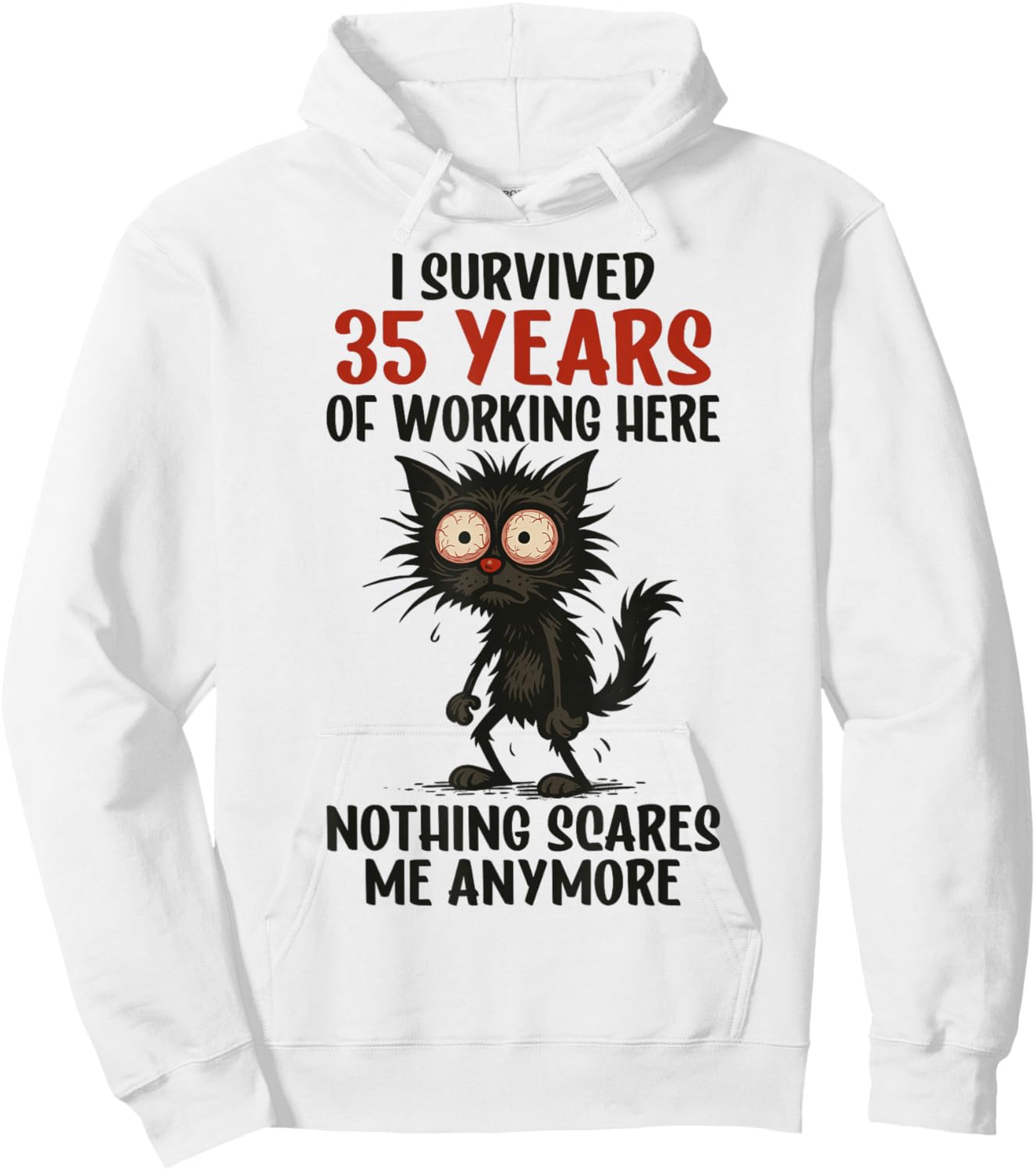 35 Years Work Anniversary, I Survived 35 Years of Working Hoodie - Hoodie | White