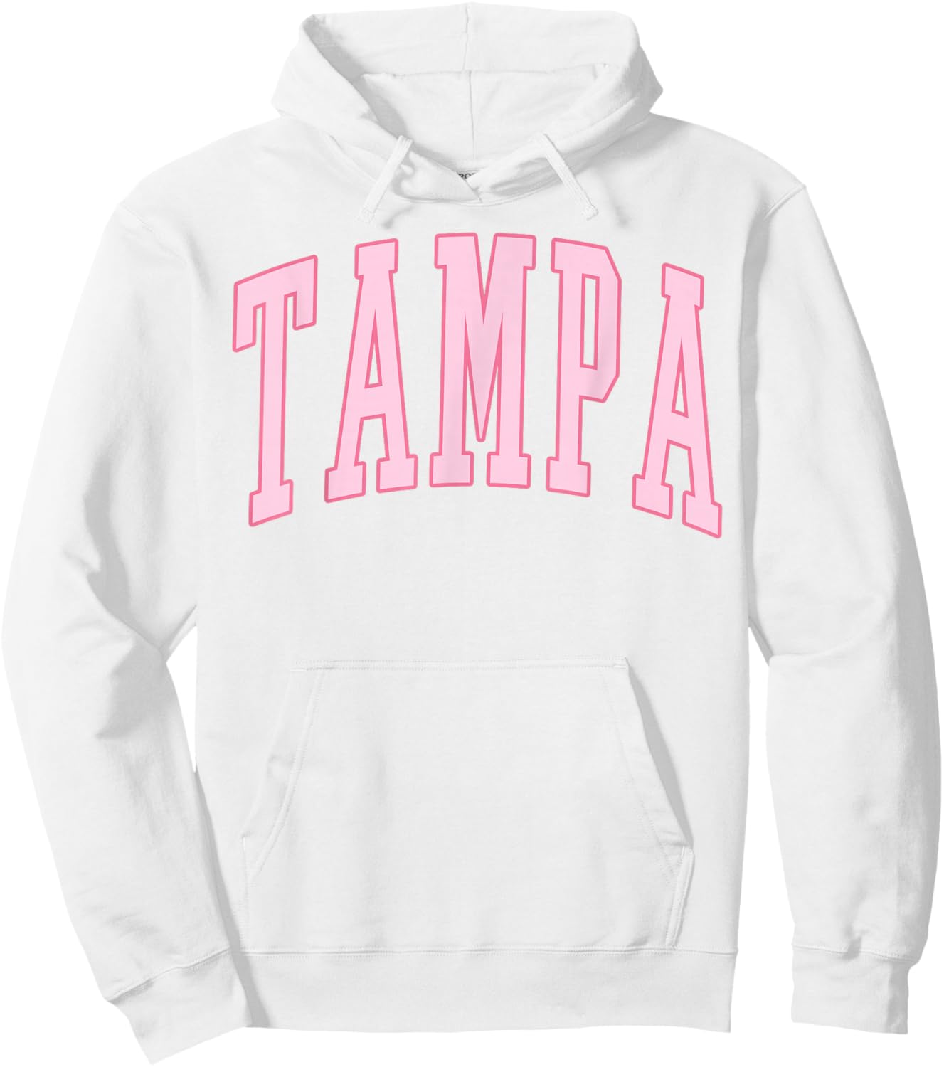 Tampa Vintage Preppy Varsity Pink Sports Hoodie - Hoodie | White