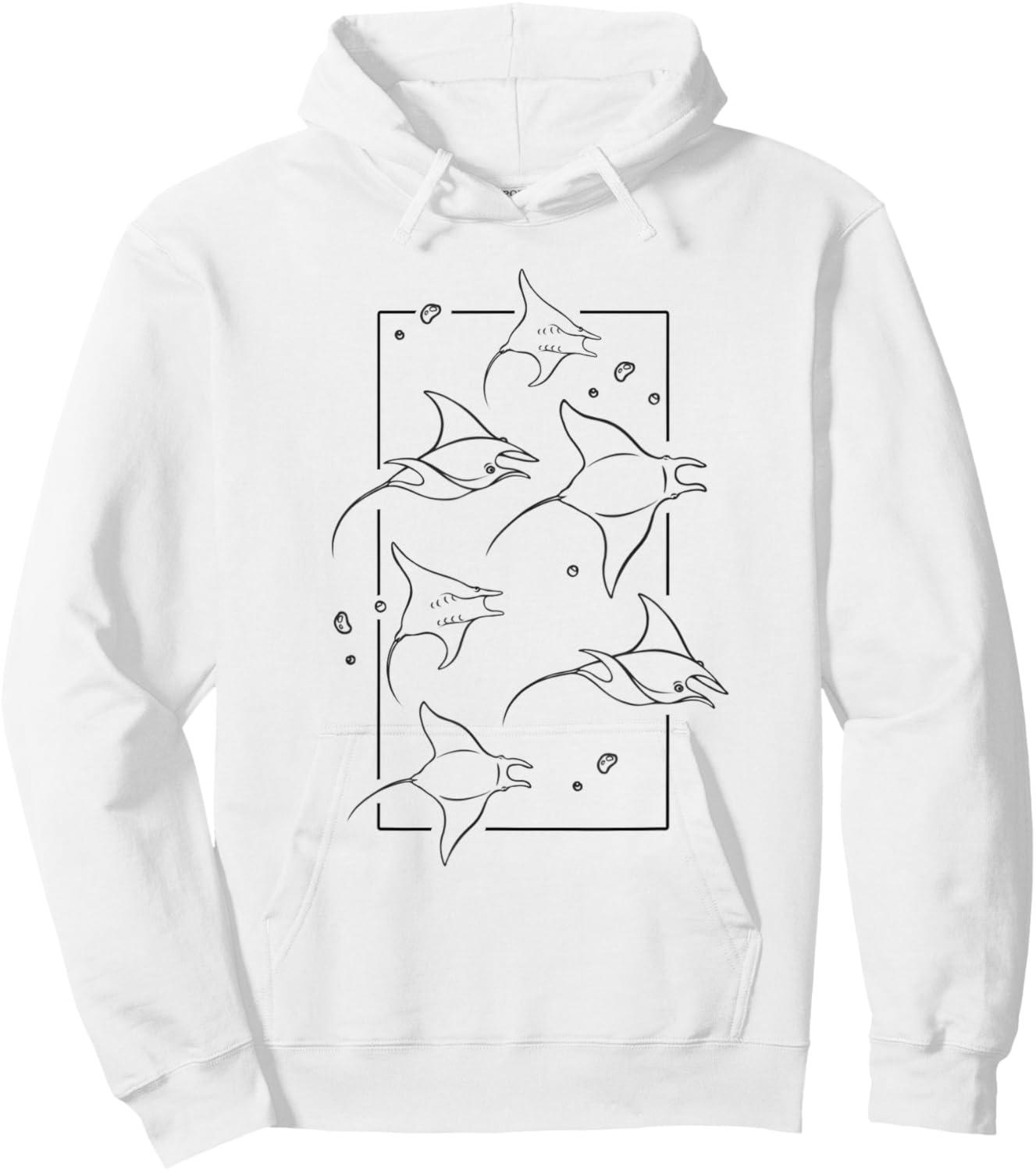 Devil Stingray Mobula Manta Ray Fish Swim in a Shoal Hoodie - Hoodie | White