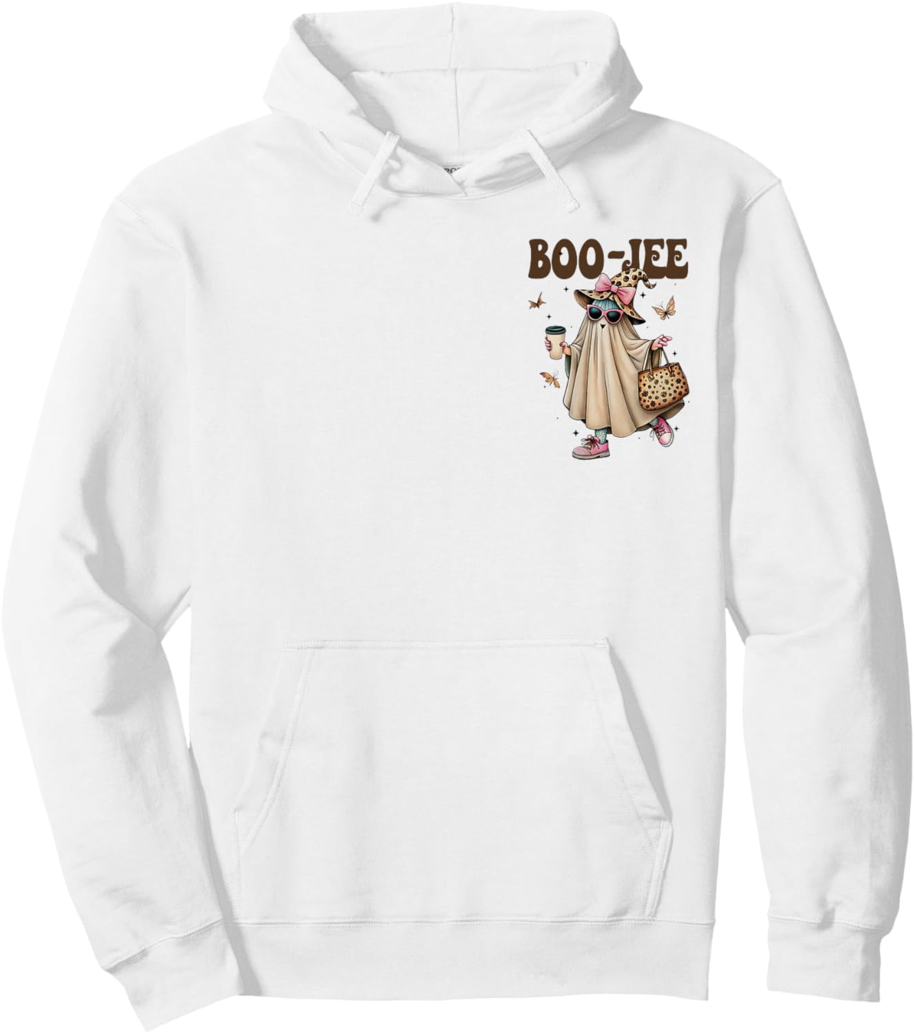 (2 Sides) Boo-JEE I Put The Boo in Boujee Halloween Ghost Hoodie - Hoodie | White