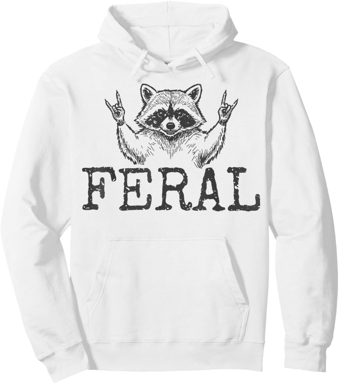 Funny Unhinged and Feral Raccoon Cute Feral Girl Racoon Hoodie - Hoodie | White