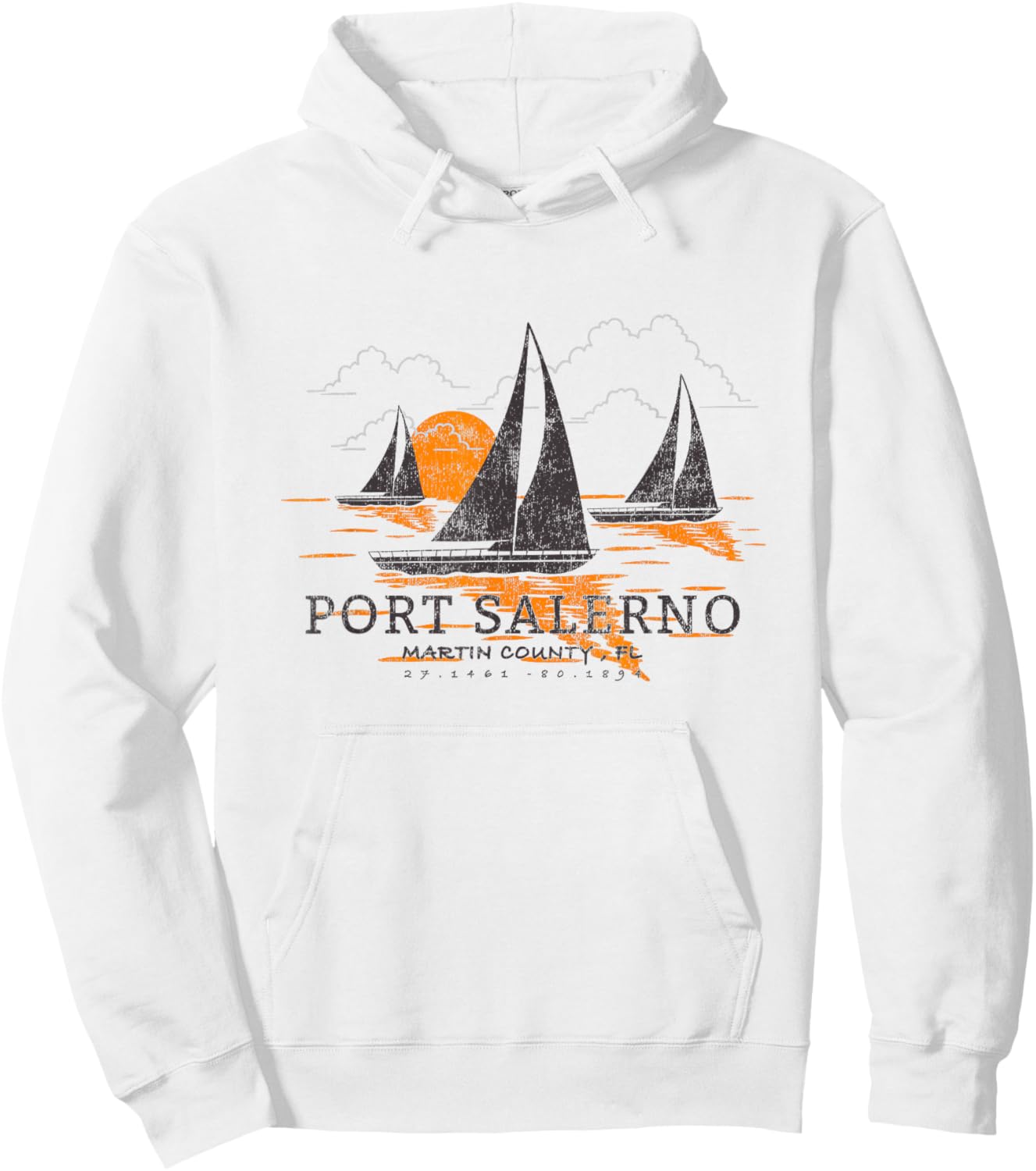 Port Salerno Florida Sailing Souvenir Port Salerno Hoodie - Hoodie | White