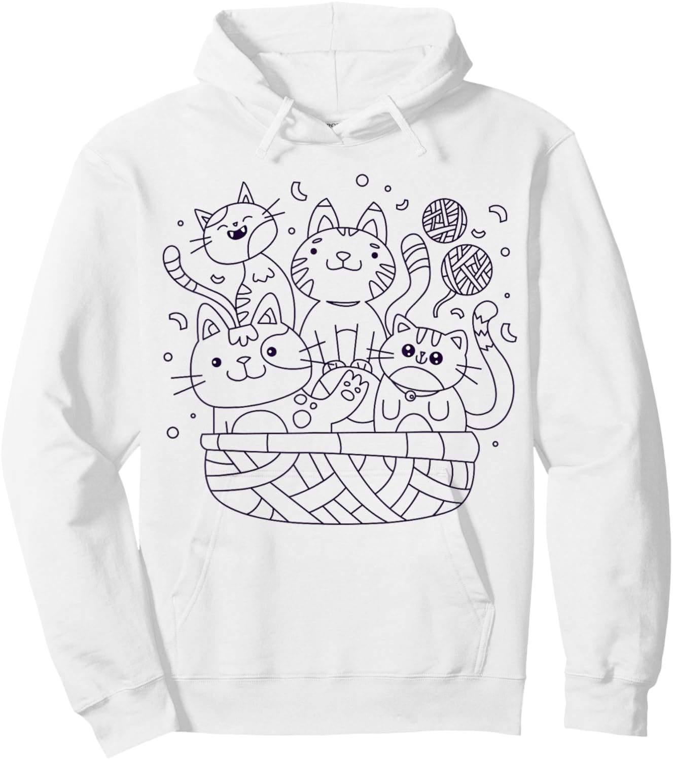 Cats in a basket to paint and color Hoodie - Hoodie | White