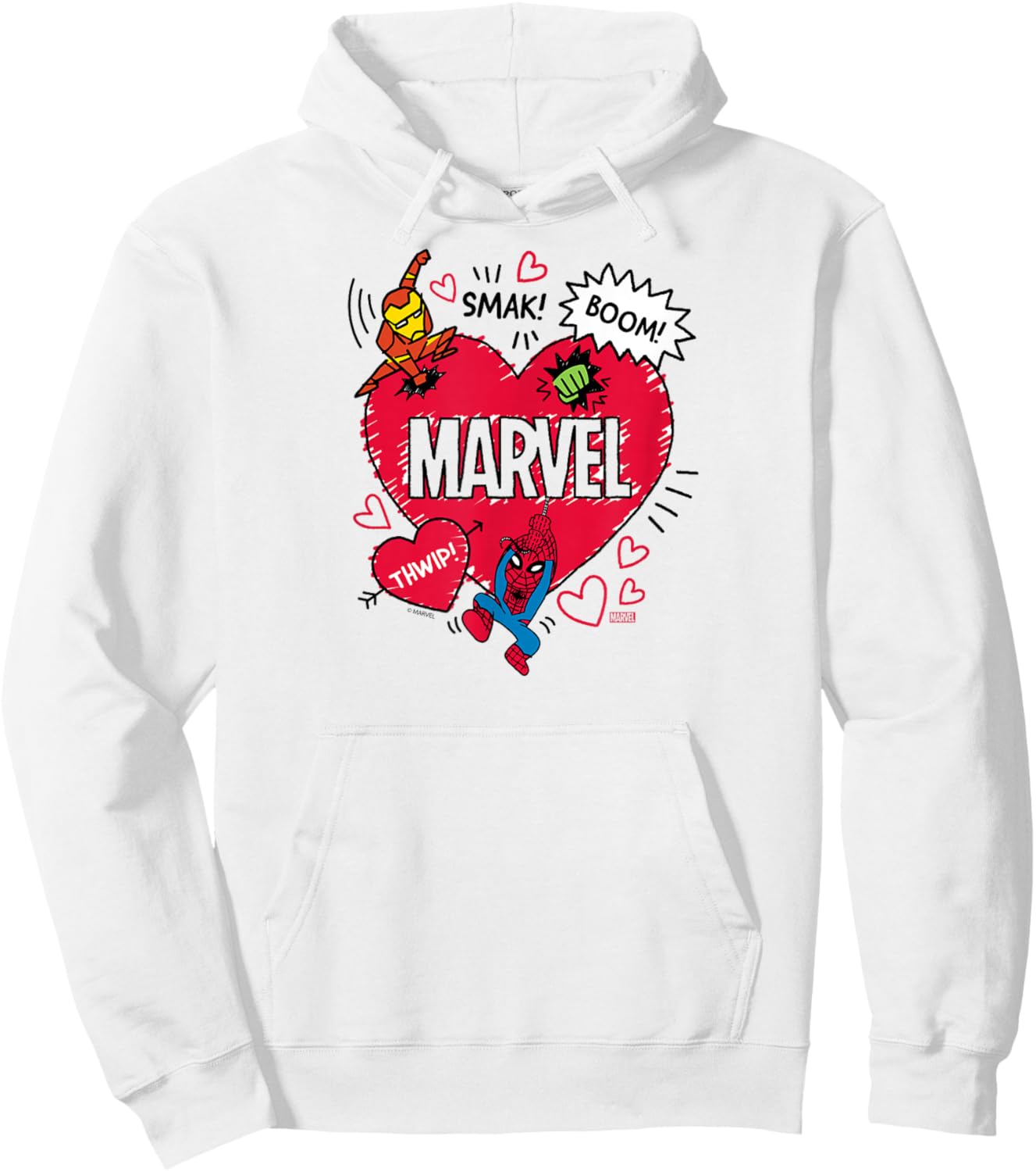 Marvel - Scribble Valentine's Day Hoodie - Hoodie | White