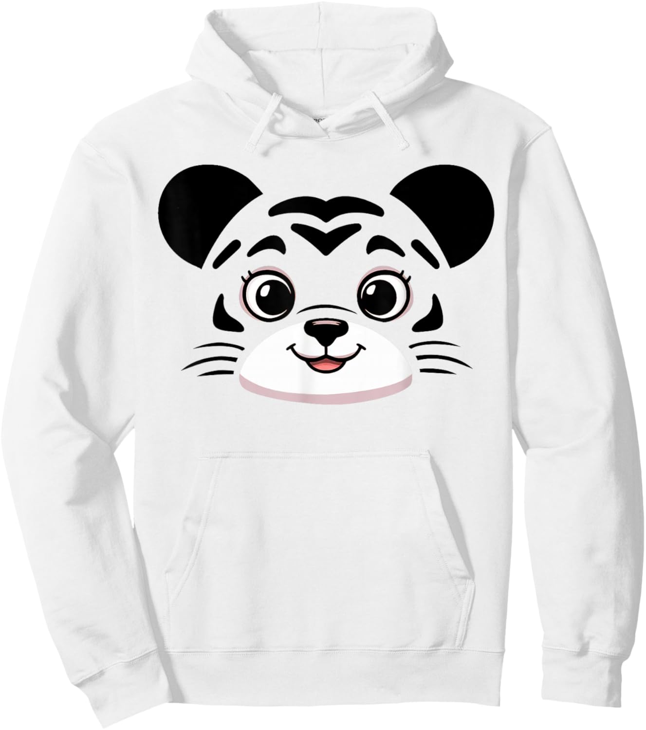 Tiger Costume Cute Rubber Tiger Face Halloween Men Women Kid Hoodie - Hoodie | White