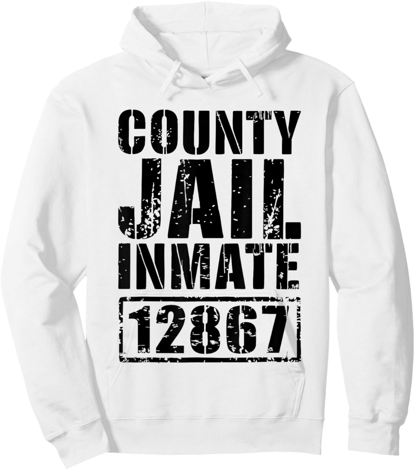County Jail Inmate Shirt Men Women Kids Prisoner Costume Hoodie - Hoodie | White