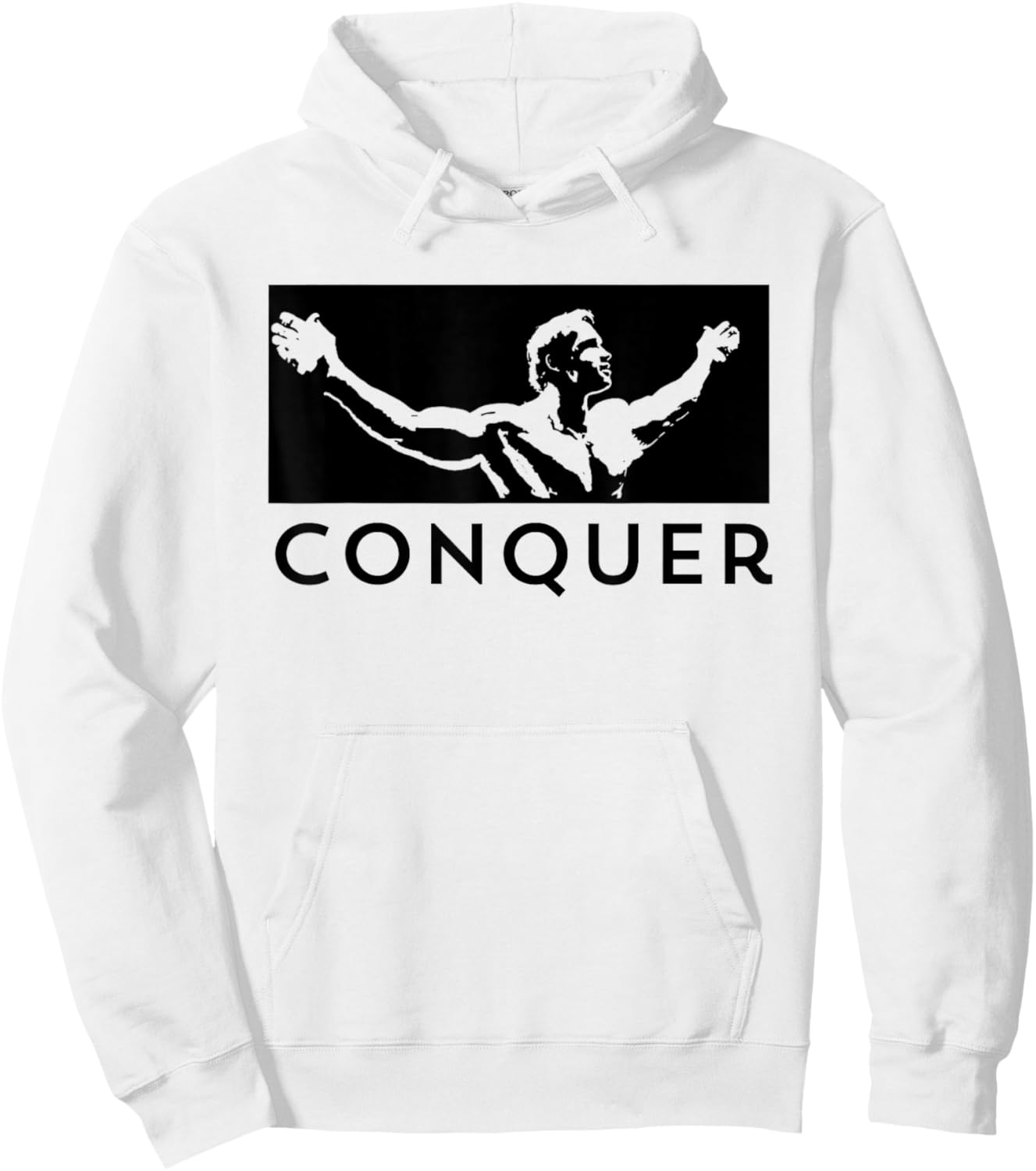 CONQUER - Body Building Hoodie - Hoodie | White