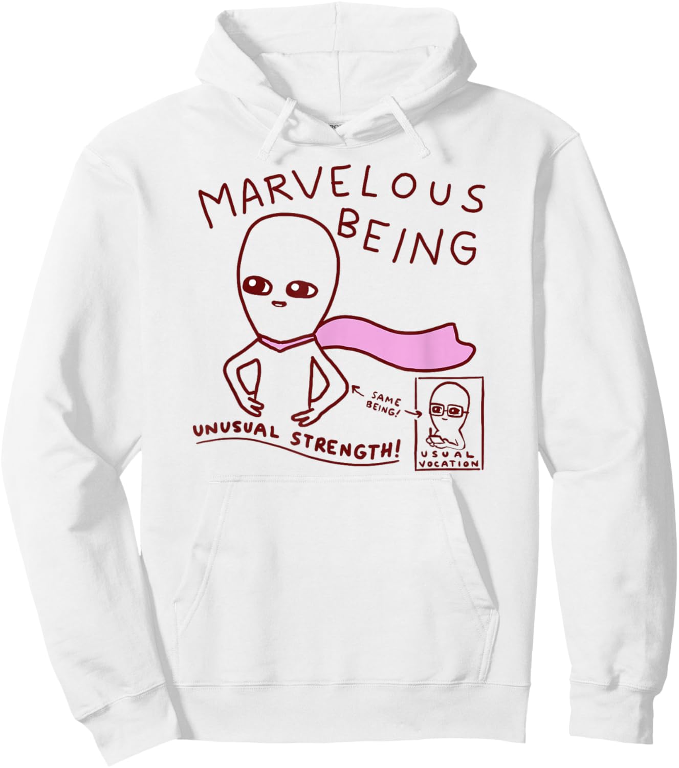 Threadless Nathan W. Pyle Strange Planet Marvelous Graphic Hoodie - Hoodie | White