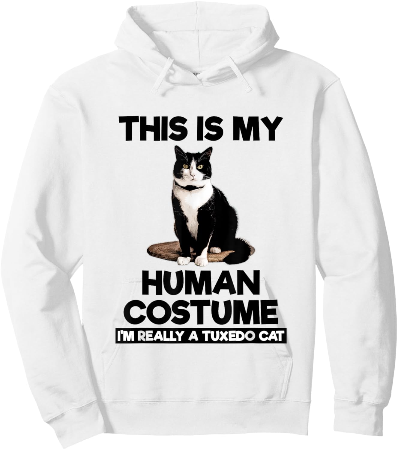This Is My Human Costume Shirt Funny Tuxedo Cat Kitten Lover Hoodie - Hoodie | White