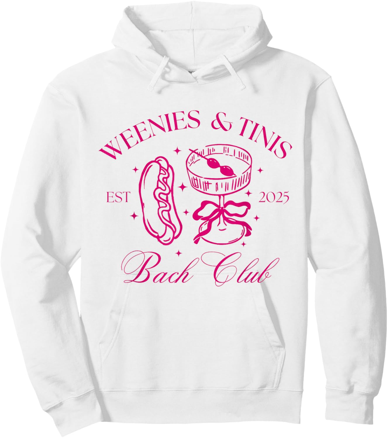 Weenies And Tinis Bach Club Dirty Martini Bachelorette Hoodie - Hoodie | White