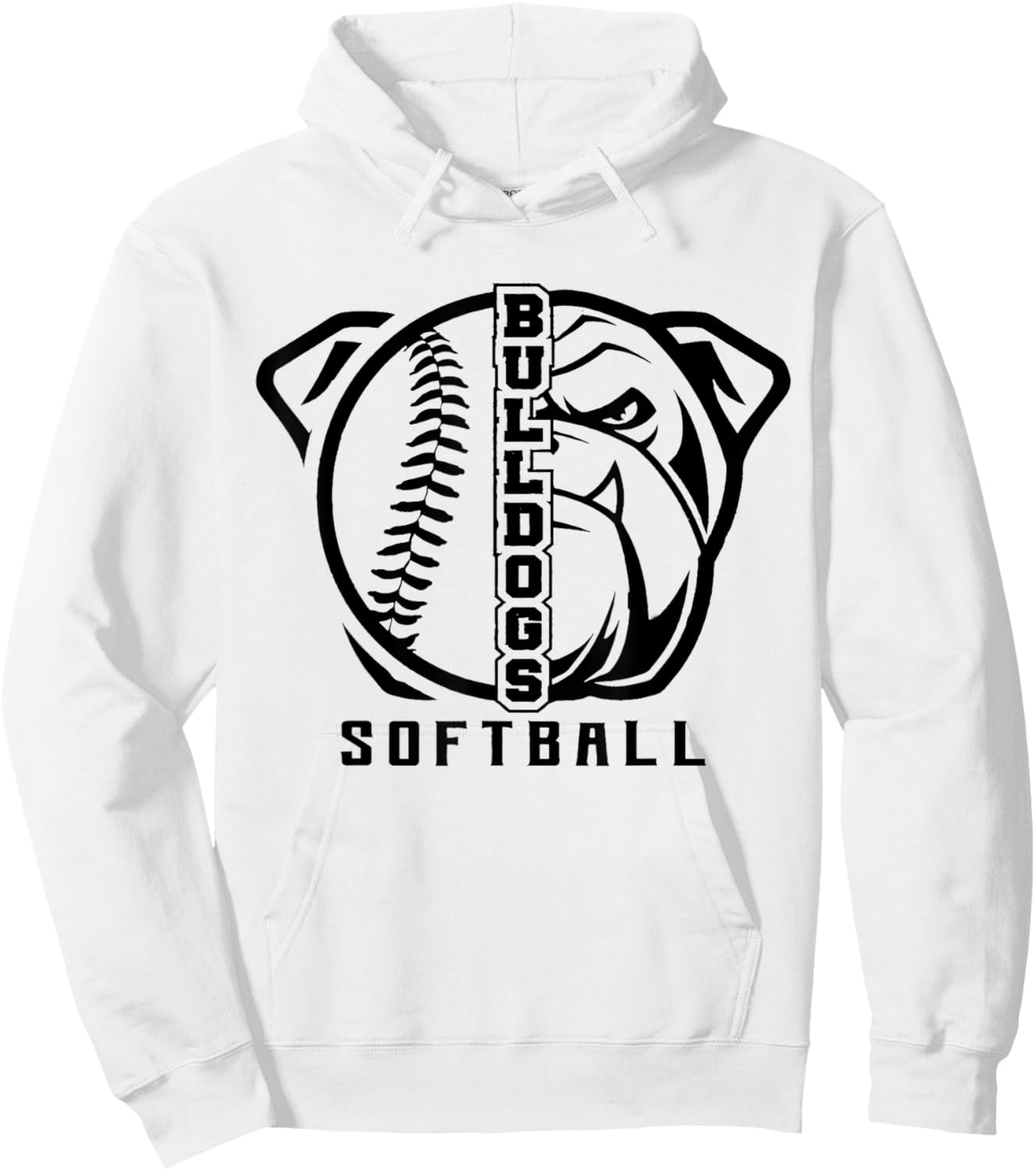 Bulldogs Baseball Softball High School Team Mascot Mom Hoodie - Hoodie | White