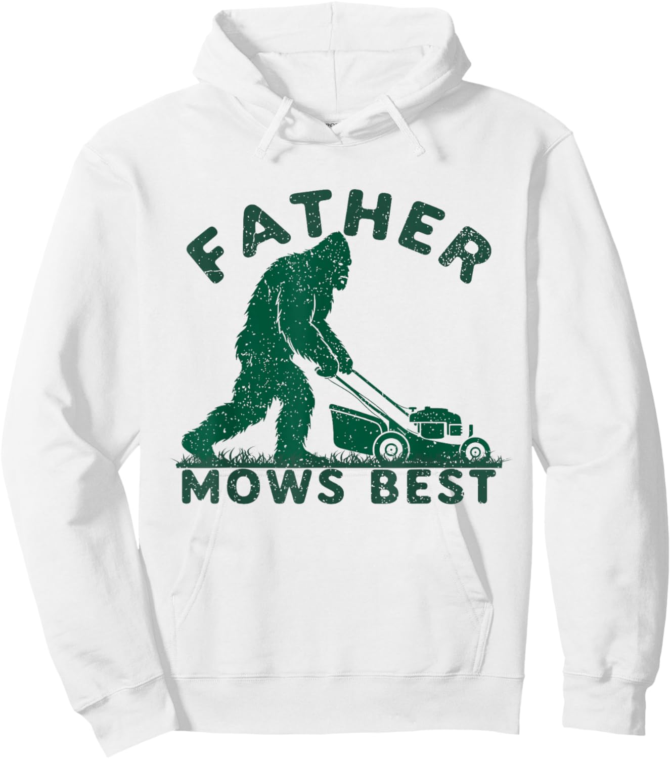 Bigfoot Dad Father Mows Best Lawn Care Legend Funny Hoodie - Hoodie | White