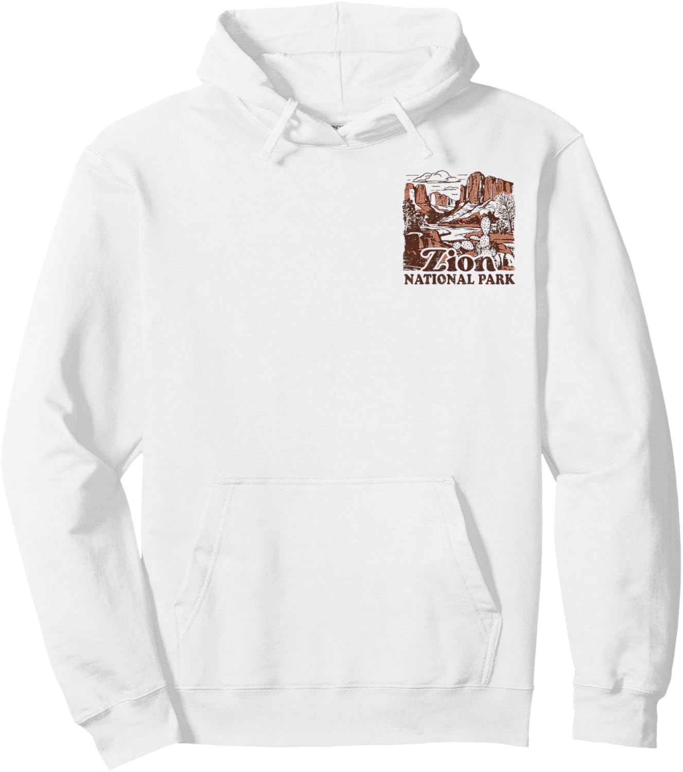 Zion National Park Front and Back Hoodie - Hoodie | White