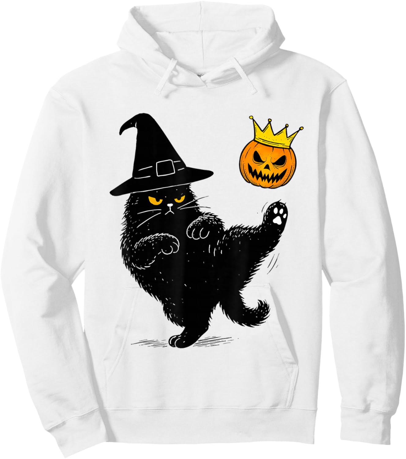 No Kings Halloween Cat Hoodie - Hoodie | White