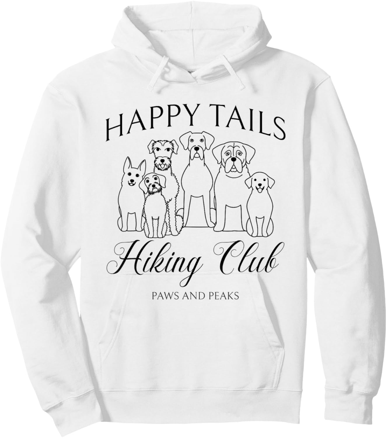 Happy Tails Dog Hiking Club Mountain Adventure Outdoors Hoodie - Hoodie | White