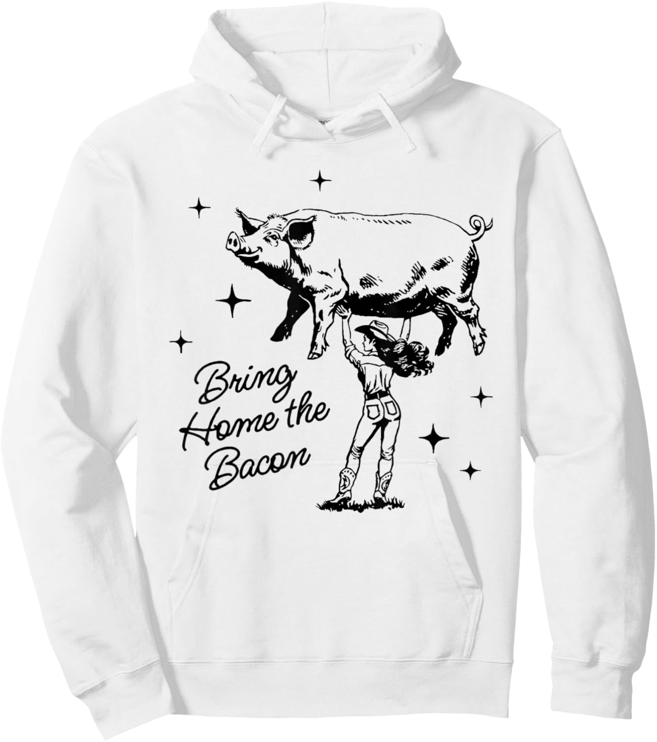 Bring Home The Bacon Funny Design Hoodie - Hoodie | White