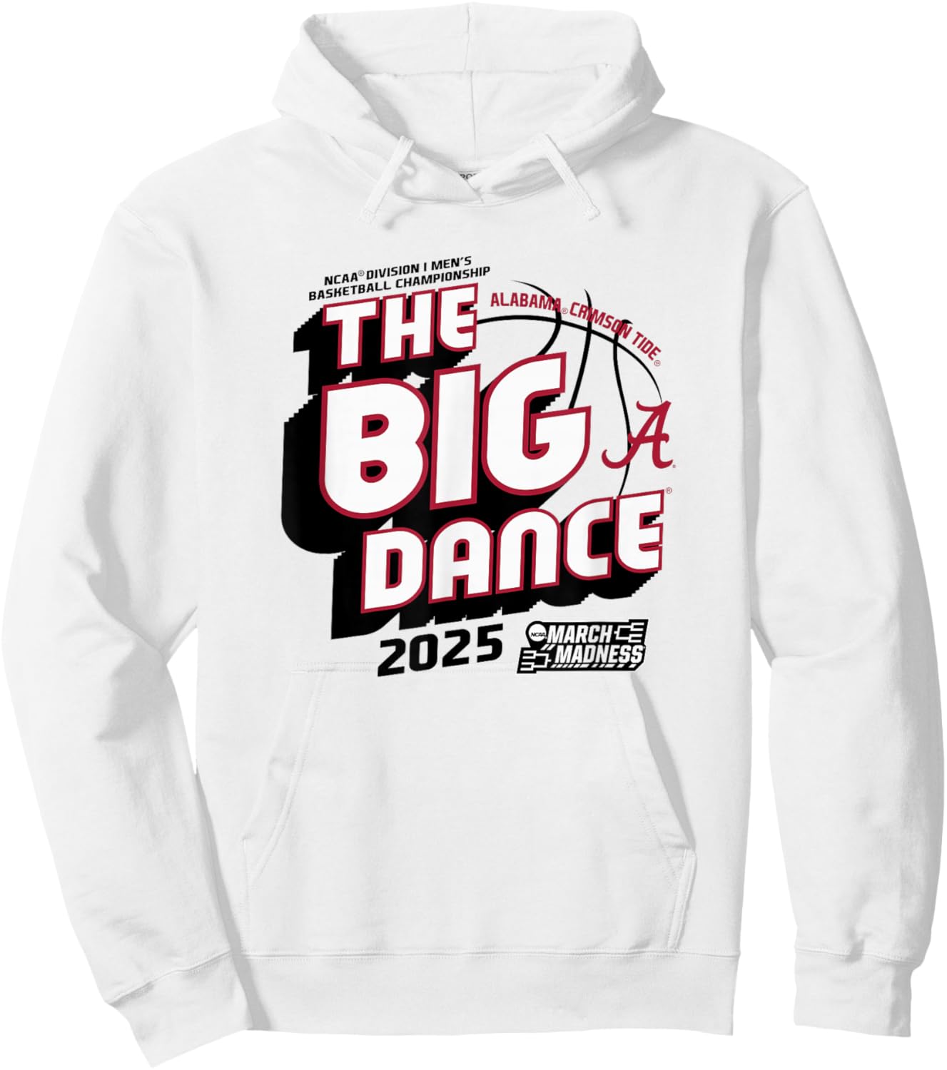 Alabama Crimson Tide March Madness 2025 Men's Basketball Hoodie - Hoodie | White