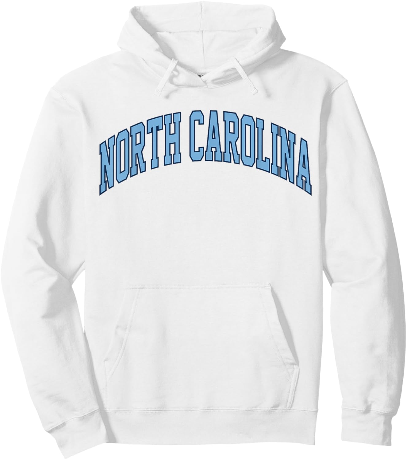 Retro North Carolina Souvenir Simple North Carolina Blue Hoodie - Hoodie | White