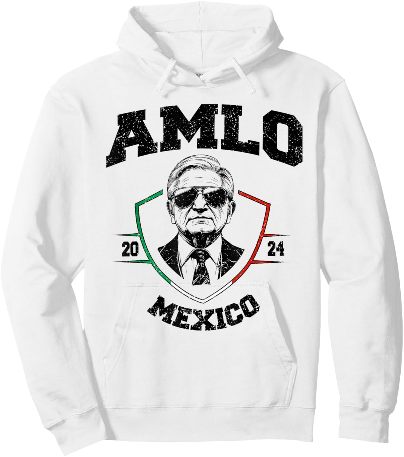 AMLO Tricolor Mexican Flag Mexican President 2024 Hoodie - Hoodie | White