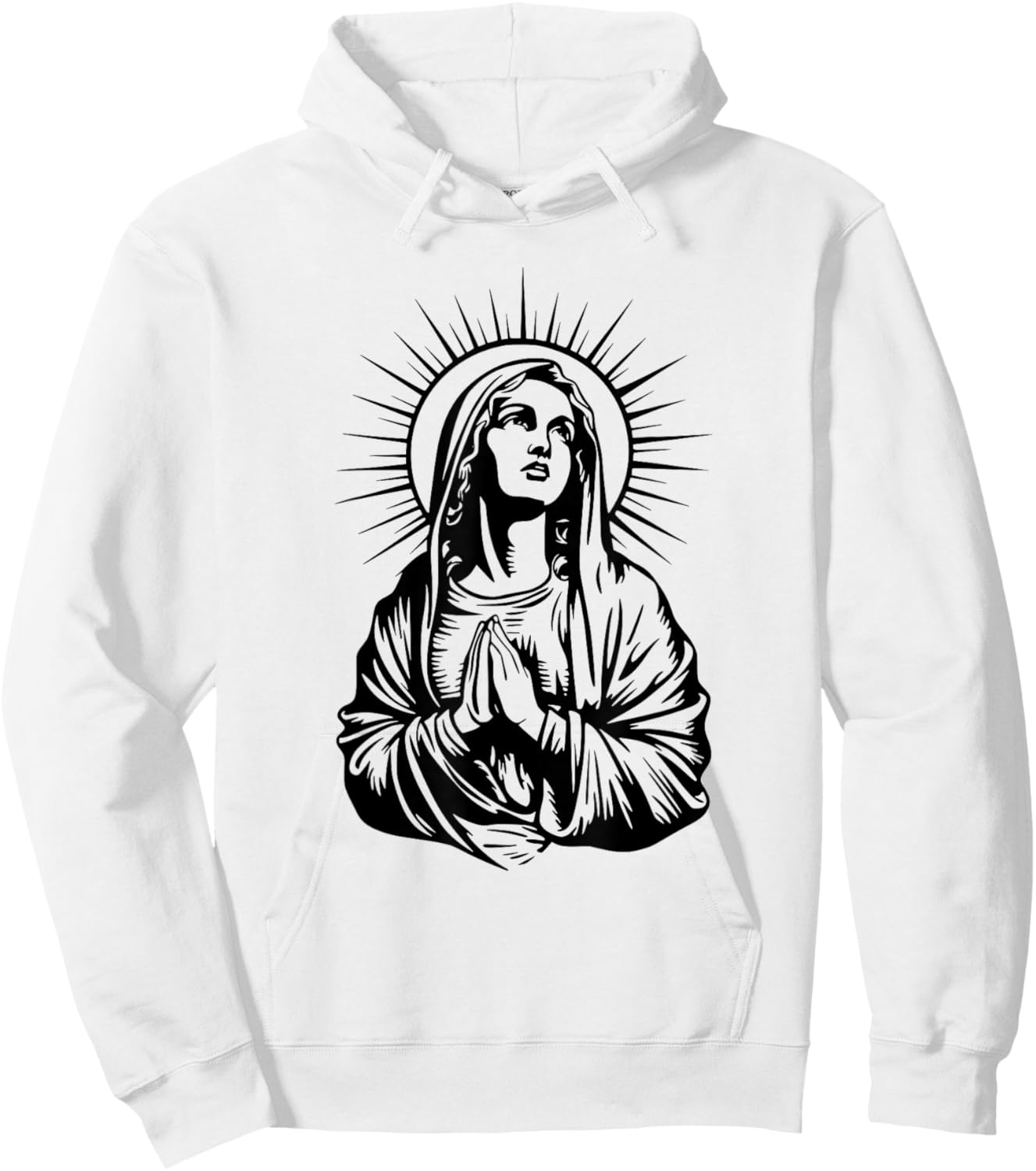 Tattoo Style Virgin Mary Hoodie - Hoodie | White