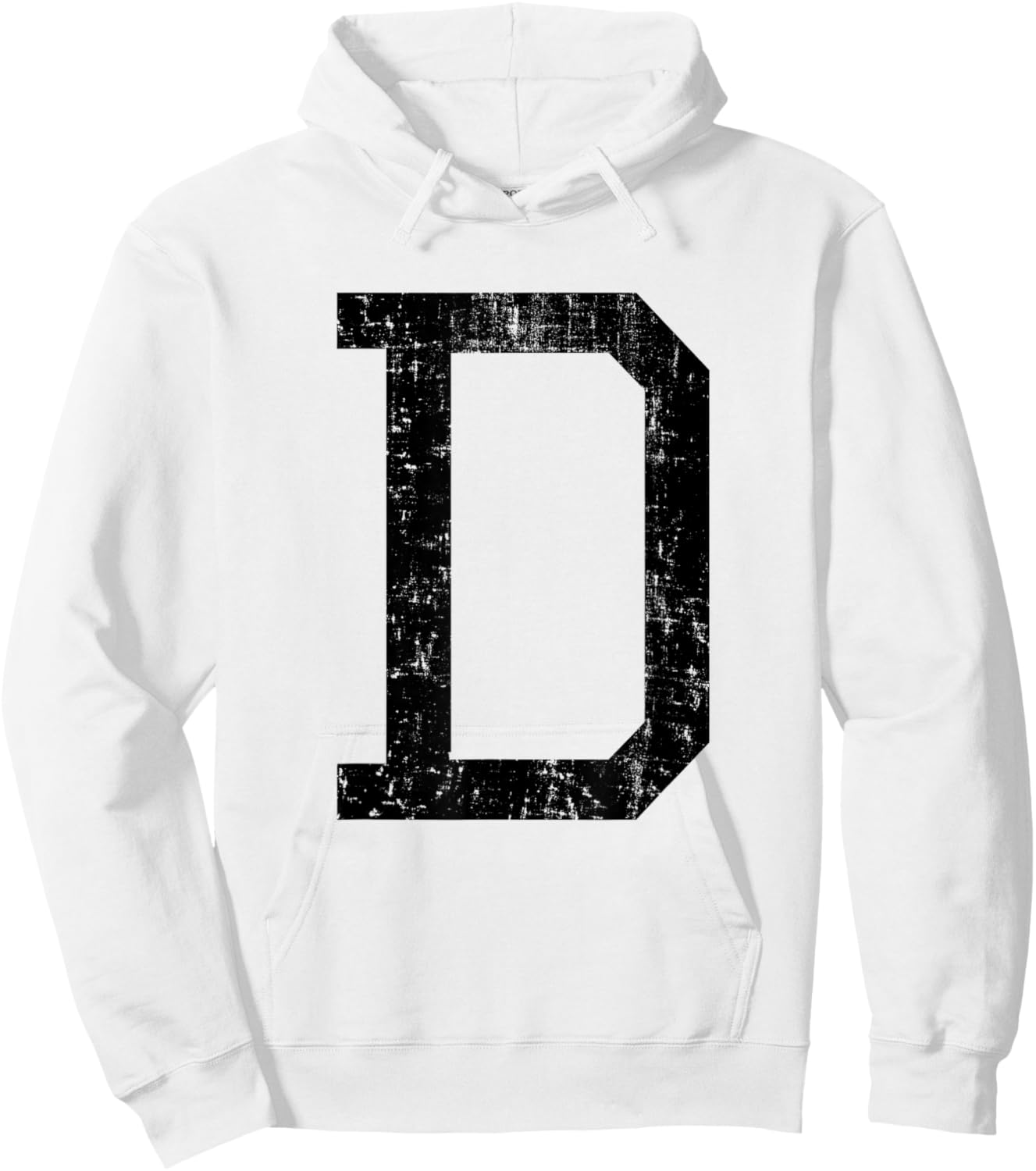 Letter D Capital Alphabet Initial School College Varsity Hoodie - Hoodie | White