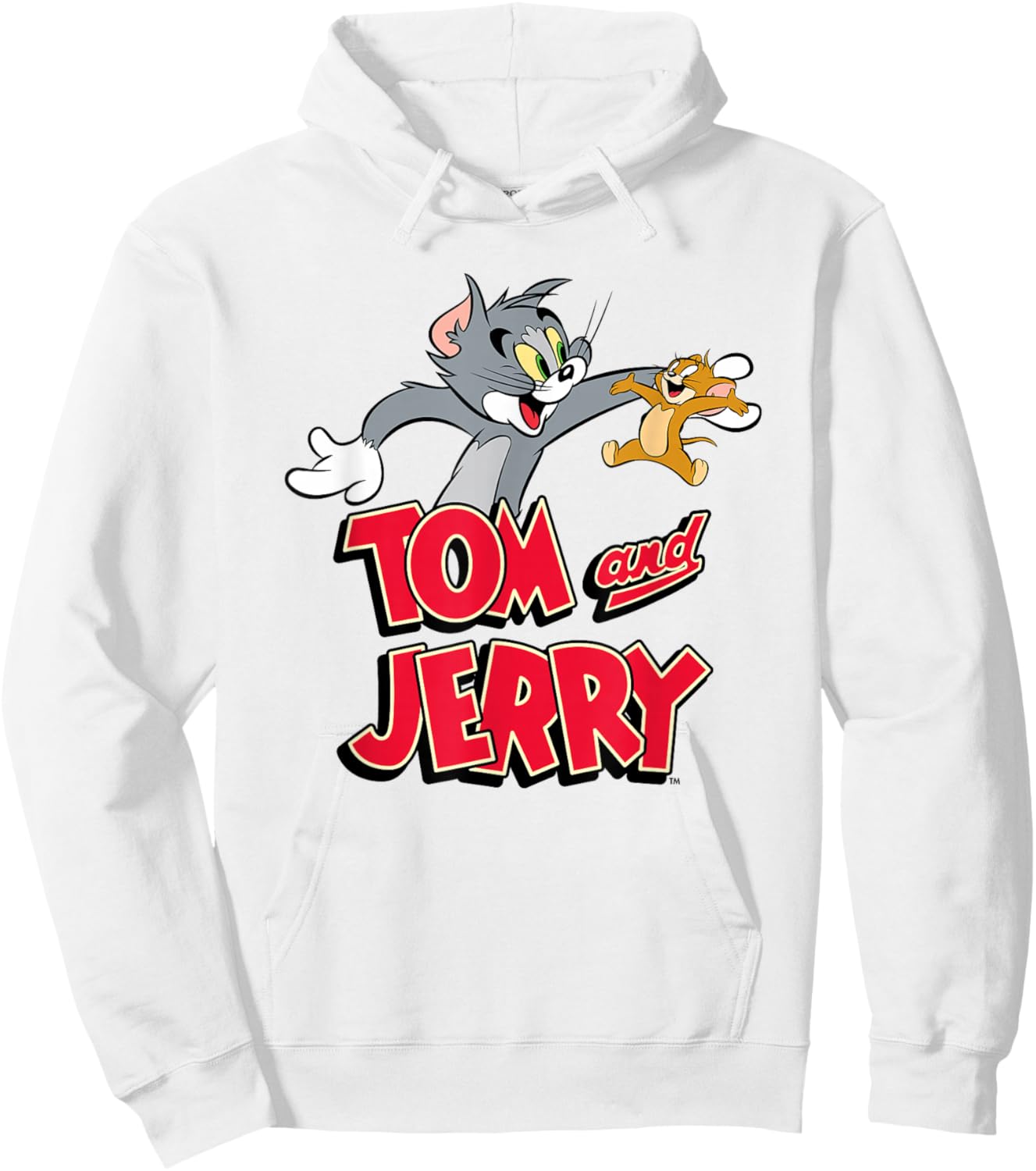Tom & Jerry Happy Together , White, S Hoodie - Hoodie | White