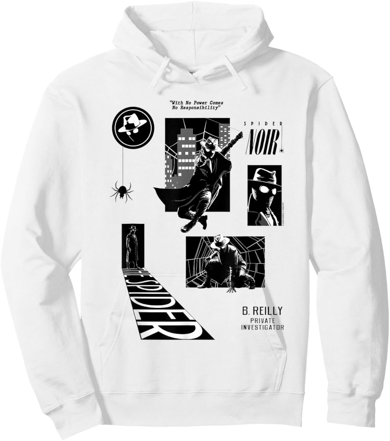Marvel Spider-Noir Multiple Action Poses Hoodie - Hoodie | White