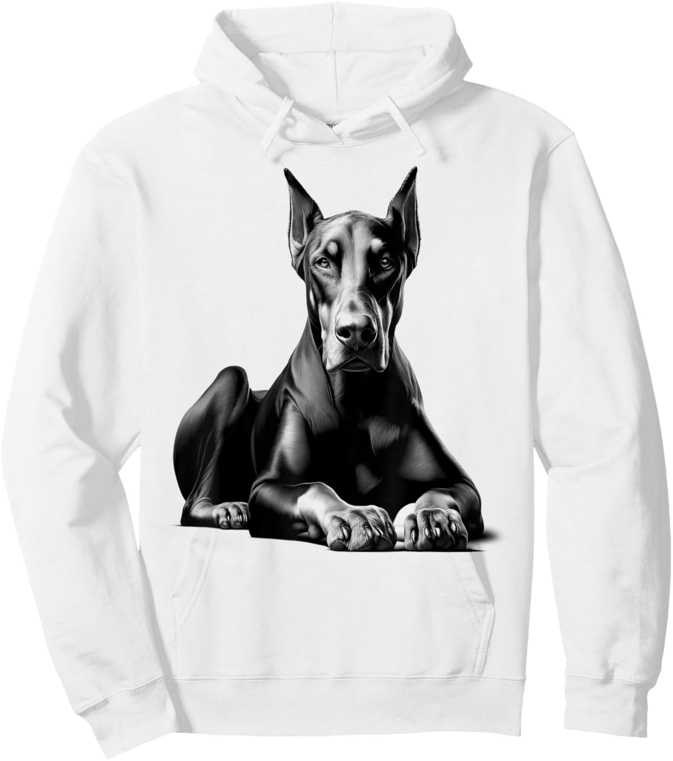 Lying Doberman as a Cool Portrait Hoodie - Hoodie | White