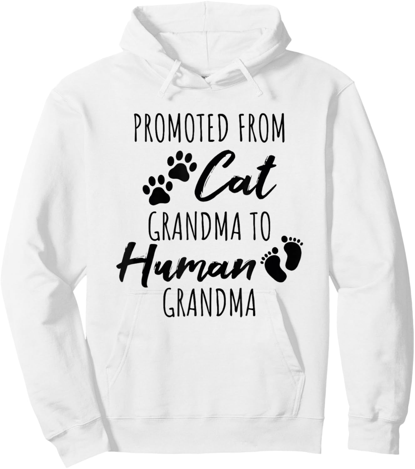 Promoted From Cat Grandma To Human Grandma Hoodie - Hoodie | White