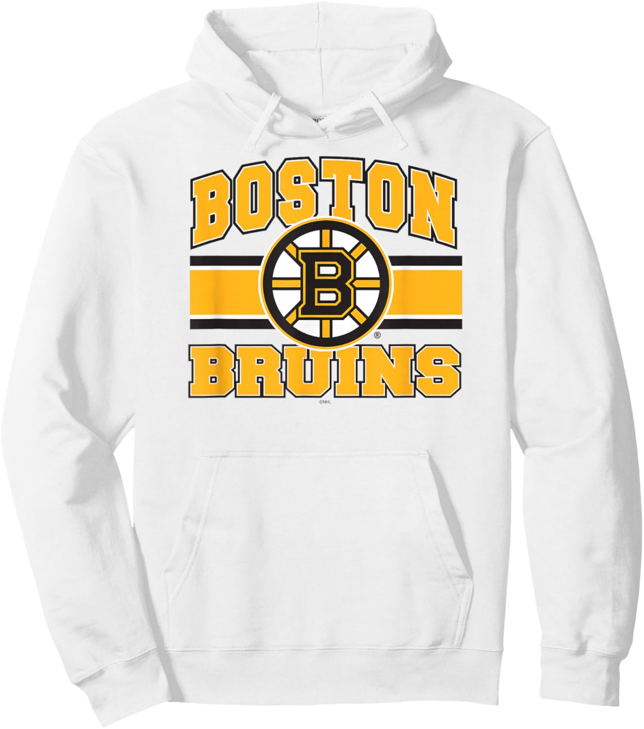 Boston Bruins Stripe Gray Officially Licensed Hoodie - Hoodie | White