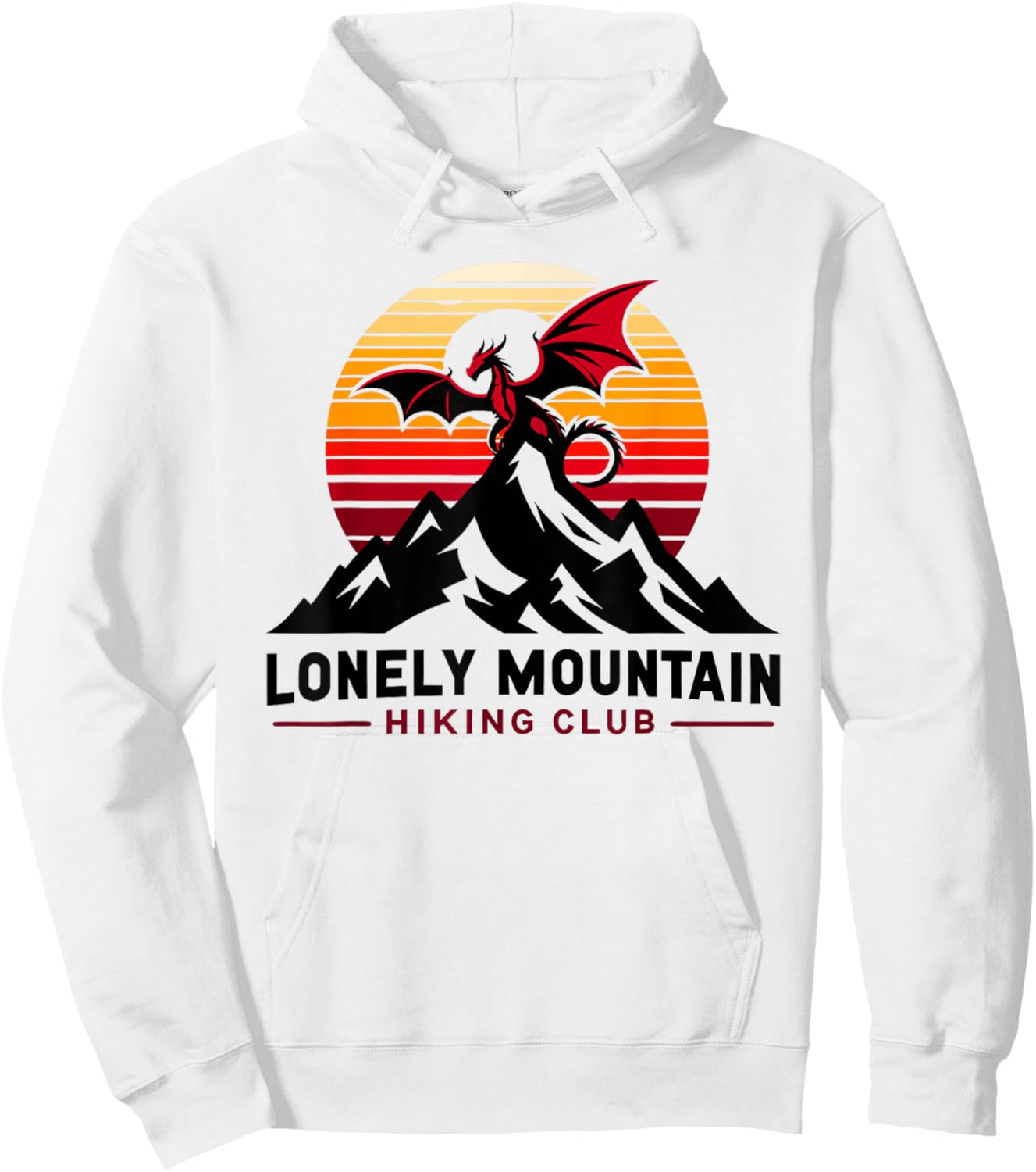 LONELY MOUNTAIN HIKING CLUB funny design Hoodie - Hoodie | White